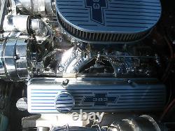 Chevy Small Block Bow Tie Finned Tall Aluminum Valve Covers Only No Paint