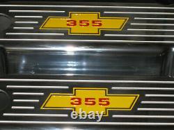 Chevy Small Block Bow Tie Finned Tall Aluminum Valve Covers Only No Paint