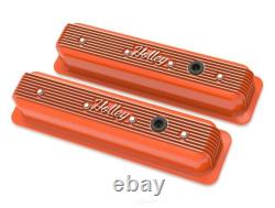 Chevy Small Block Finned Vintage Style Center Bolt Valve Covers Holley 241-249