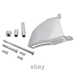 Chevy Small Block SBC Complete Chrome Steel Pulley, Bracket & Pump Kit Long Pump