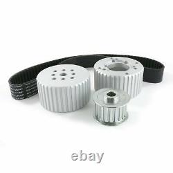 Chevy Small Block SBC Short Water Pump Gilmer Style Pulley Kit (SILVER)