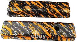 Chevy Small Block Valve Cover Mr Gasket 6850 Hydro Dipped Orange Marble Splash