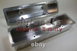 Circle Track Fabricated Aluminum SBC Valve Cover Small Block Chevy Dirt Polished