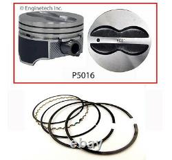Coated Skirt Hypereutectic Flat Top Pistons with Rings for Chevrolet SBC 350 5.7L