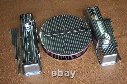 Complete Corvette Script Chevy SB SH valve cover set Aluminum Vintage Rat Rod SB