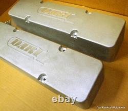 Dart 68000015 SB Chevy Inverted Rail Cast Aluminum Valve Covers WithHdw, Pair