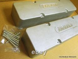 Dart 68000015 SB Chevy Inverted Rail Cast Aluminum Valve Covers WithHdw, Pair