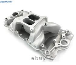 Deepmotor SBC Air Gap Dual Plane intake manifold for Small Block Chevy 350 400