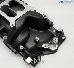 Deepmotor SBC Small Block Chevy 350 400 intake manifold Dual Plane Black 1956-86