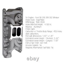 Dual Plane Aluminum Intake Manifold For SBC Small Block Chevy 305 327 350 400
