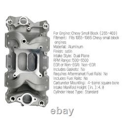 Dual Plane Aluminum Intake Manifold for Chevy Small Block 265 350 283 305 400
