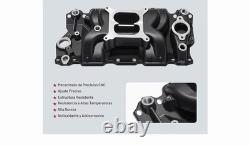 Dual Plane Intake Manifold Black for Small Block Chevy SBC 283 305 327 350 400