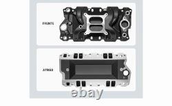 Dual Plane Intake Manifold Black for Small Block Chevy SBC 283 305 327 350 400