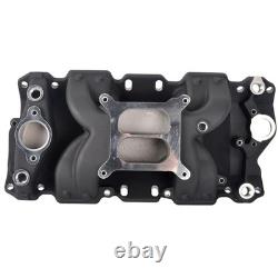 Dual Plane Intake Manifold Black for Small Block Chevy SBC 283 305 327 350 400