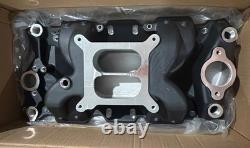 Dual Plane Intake Manifold Black for Small Block Chevy SBC 283 305 327 350 400