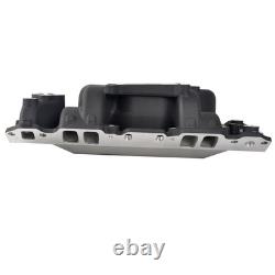 Dual Plane Intake Manifold Black for Small Block Chevy SBC 283 305 327 350 400