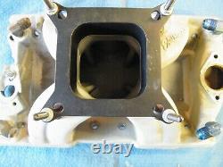 EDELBROCK VICTOR INTAKE MANIFOLD 2950 SMALL BLOCK CHEVY Comes with 1.75 Spacer