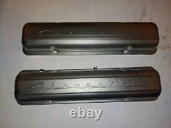 Early Small Block Chevrolet Script Valve Covers. 1955-1958 Very Good Condition