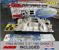 Edelbrock 2701 Perf EPS Intake SB Chevy with FREE ARP Bolts & Fel-Pro Gaskets