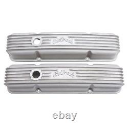 Edelbrock 41449 Valve Covers withOil Fill Hole, Small Block Chevy, Satin