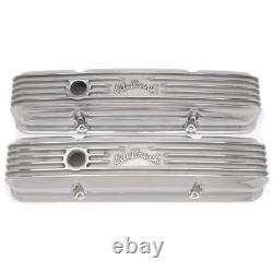 Edelbrock 4144 1960-86 Small Block Fits Chevy Finned Valve Covers with Holes