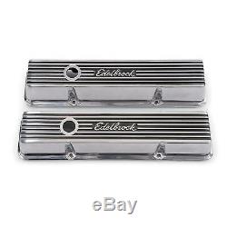 Edelbrock 4262 Elite Series Valve Cover Set, Small Block Chevy 305 350 400 SBC