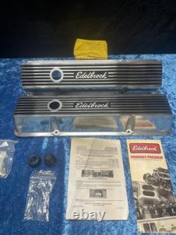Edelbrock 4262 Elite Series Valve Cover Set, Small Block Chevy 305 350 400 SBC