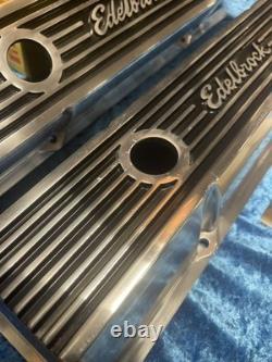 Edelbrock 4262 Elite Series Valve Cover Set, Small Block Chevy 305 350 400 SBC