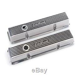 Edelbrock 4262 Elite Series Valve Cover Set, Small Block Chevy 305 350 400 SBC