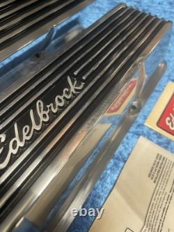 Edelbrock 4262 Elite Series Valve Cover Set, Small Block Chevy 305 350 400 SBC