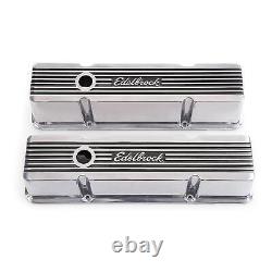 Edelbrock 4263 Elite Series Valve Cover Set, Small Block Fits Chevy