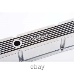 Edelbrock 4263 Elite Series Valve Cover Set, Small Block Fits Chevy