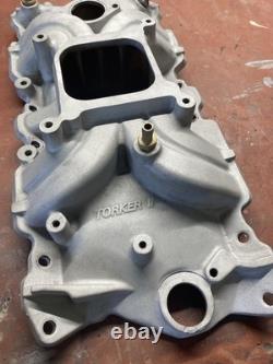 Edelbrock 5001 Torker II 2 Aluminum Intake Manifold Small Block Chevy 350 sbc