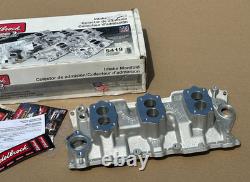 Edelbrock 5419 Three-Deuce 3x2 C-357 Aluminum Intake Manifold Small Block Chevy