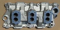 Edelbrock 5419 Three-Deuce 3x2 C-357 Aluminum Intake Manifold Small Block Chevy