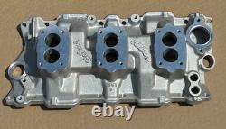 Edelbrock 5419 Three-Deuce 3x2 C-357 Aluminum Intake Manifold Small Block Chevy