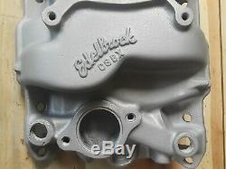 Edelbrock C3BX 4bbl Intake manifold Chevy sbc aluminum vintage gasser drag race