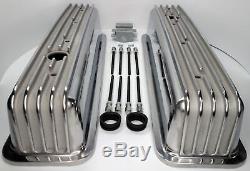 Finned Aluminum Valve Covers for Small Block Chevy 350 Vortec TBI (Tall)