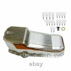 Finned Polished Aluminum Oil Pan Fit 58-79 SBC Chevy Small Block 283 305 327 350