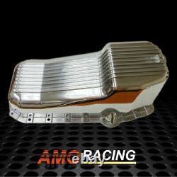 Finned Polished Aluminum Oil Pan Fit 80-85 Small Block SBC Chevy 305 327 350 5.7