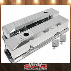 Fits 1958-86 Chevy Small Block Tall Chrome Al Recessed Valve Covers Ball Milled