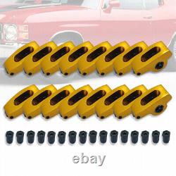 Fits Small Block Chevy SBC 350 Aluminum Roller Rocker Arms Kit 1.6 Ratio 7/16