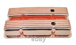 For 1958-1986 Chevy Small Block Tall Aluminum Valve Covers Full Finned Copper