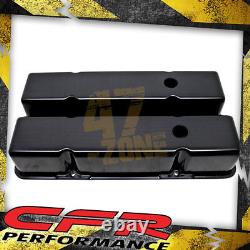 For 1958-86 Chevy Small Block Tall Black Aluminum Valve Covers Smooth