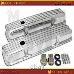 For 1958-86 Chevy Small Block Tall Polished Aluminum Valve Covers Full Finned