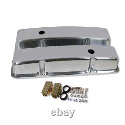 For 1958-86 SBC Small Block Chevy Tall Smooth Valve Covers with holes Polished