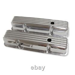 For 58-86 SBC Chevy Finned Tall Valve Covers & 12 Air Cleaner & Breather Kit