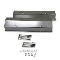 For 59-87 86 SBC Fabricated Tall Valve Covers & 12 Oval Half Finned Air Cleaner