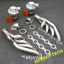 For Camaro Corvette Ls1 Ls2 Ls6 Ls7 Lsx Ls9 T66 Twin Oil Cold Turbo Kit 1200hp+