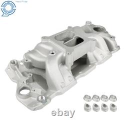 For Chevy 350 1955-1995 Small Block Aluminum Dual Plane Air Gap Intake Manifold